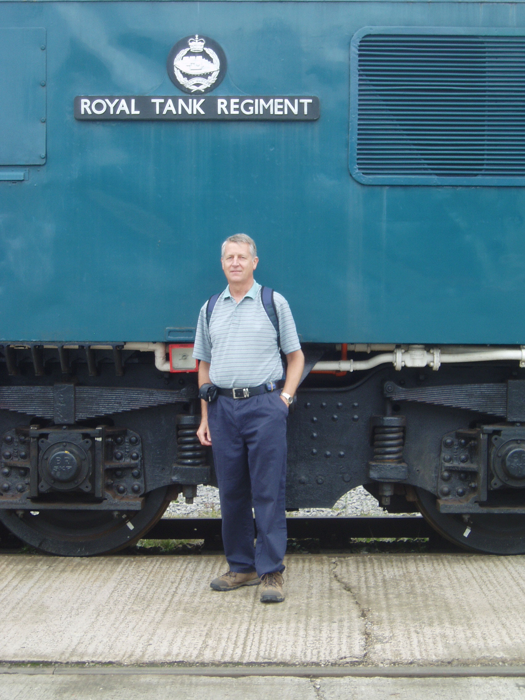 Myself posing by the loco at Crewe Works